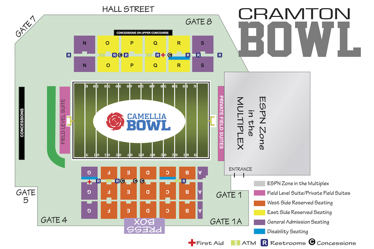 cake aloud Search Stadium Map - Camellia Bowl | Montgomery, AL | ESPN Events
